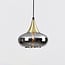 1-phase track pendant light Nill gold, wide smoked glass with mirror effect