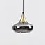 1-phase track pendant light Nill gold, wide smoked glass with mirror effect