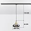 1-phase track pendant light Nill gold, wide smoked glass with mirror effect