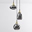 Loua 3-light pendant light - gold with smoked glass