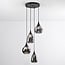 Loua 4-light pendant light Loua 4-light - black with smoked glass