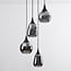 Loua 4-light pendant light Loua 4-light - black with smoked glass