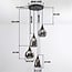 Loua 4-light pendant light Loua 4-light - black with smoked glass