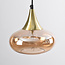 Pendant lamp Gold with Amber glass, 6-light - Loic