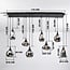 Loic 8-light pendant light - black with smoked glass