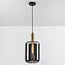 Sofito 1-light pendant light - black and gold with smoked glass