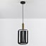 Sofito 1-light pendant light - black and gold with smoked glass