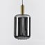 Sofito 1-light pendant light - black and gold with smoked glass
