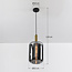 Modern pendant lamp in black and gold with smoked glass - Sofito