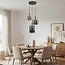 Pendu 3-light pendant light - black and gold with smoked glass