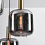 Pendu 3-light pendant light - black and gold with smoked glass