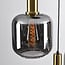 Pendu 3-light pendant light - black and gold with smoked glass