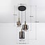 Pendu 3-light pendant light - black and gold with smoked glass