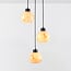 Marmore 3-light pendant light - black and marble effect