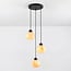 Marmore 3-light pendant light - black and marble effect