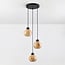 Marmore 3-light pendant light - black and marble effect