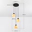 Marmore 3-light pendant light - black and marble effect