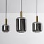 Tectos 3-light pendant light - black and gold with smoked glass