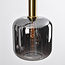 3-light black with golden Tectos pendant lamp with smoked glass