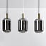 Teto 3-light pendant light - black and gold with smoked glass