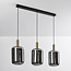 3-light black with gold pendant lamp with smoked glass - Teto