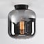 Soli 1-light ceiling light - black with smoked glass