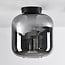 Soli 1-light ceiling light - black with smoked glass