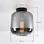Soli 1-light ceiling light - black with smoked glass