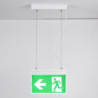 Emergency lighting surface-mounted, ceiling-mounted with pendant