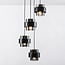Fynna 4-light pendant light - black with smoked glass