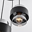 Fynna 4-light pendant light - black with smoked glass