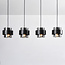 Pendant light Faey black with smoked glass, 4-light
