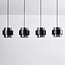 Faey 4-light pendant light - black with smoked glass