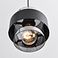 Faey pendant lamp in Black with smoked glass, 4-light