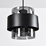 Pendant light Faey black with smoked glass, 4-light
