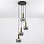 Imme 4-light pendant light - gold with smoked glass