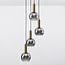 Imme 4-light pendant light - gold with smoked glass
