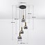 Imme 4-light pendant light - gold with smoked glass