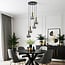 Imme 5-light pendant light  - gold with smoked glass