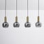 Imke 4-light pendant light - black and gold with smoked glass