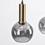 Imke 4-light pendant light - black and gold with smoked glass