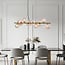 Ennea 9-light pendant light - gold with amber glass