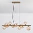 Ennea 9-light pendant light - gold with amber glass
