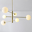 Ceiling light Sest gold with marble-look bulbs, 6-light