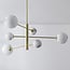 Sest ceiling lamp in Gold with marble-look bulbs, 6-light