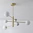 6-light ceiling light Sest - gold and marble effect