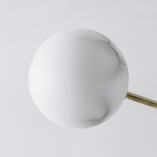 6-light ceiling light Sest - gold and marble effect