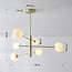 6-light ceiling light Sest - gold and marble effect