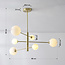 Ceiling light Sest gold with marble-look bulbs, 6-light
