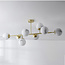 Designer ceiling light Osem gold with marble-effect spheres, 8-light